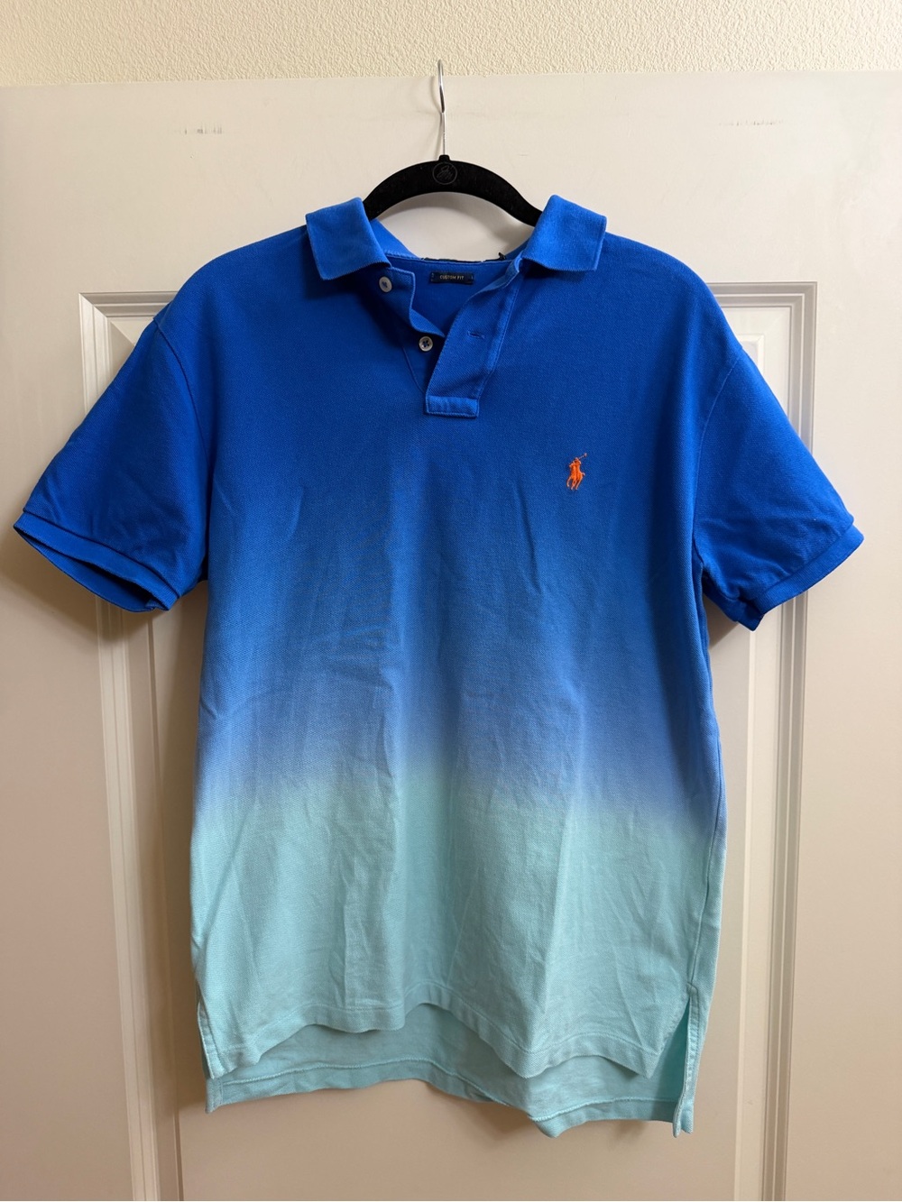 Ralph Lauren Blue to Light Blue Fade Polo with Orange Pony